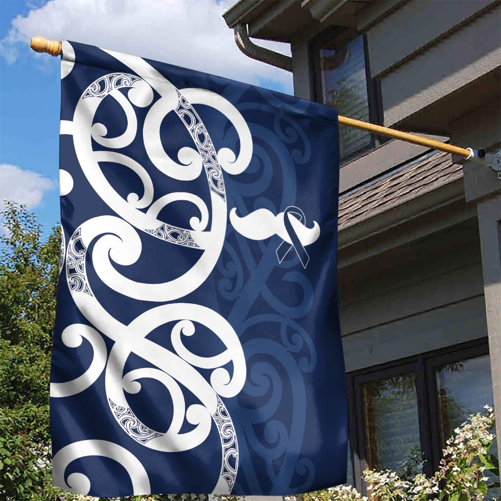 New Zealand Maori Mo Bros Garden Flag Blue Ribbon With Koru Kowhaiwhai