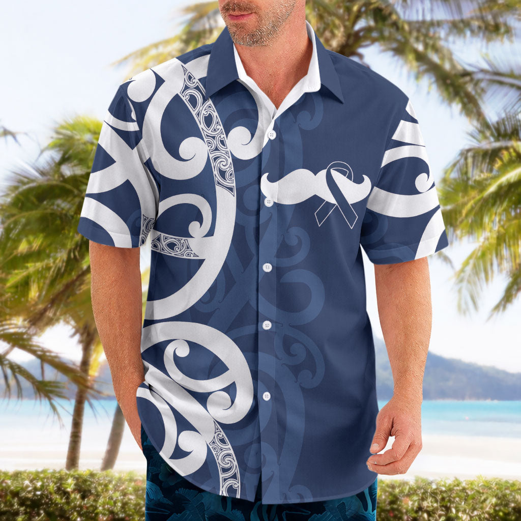 New Zealand Maori Mo Bros Hawaiian Shirt Blue Ribbon With Koru Kowhaiwhai