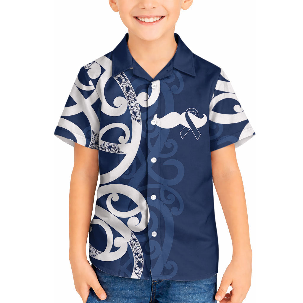 New Zealand Maori Mo Bros Hawaiian Shirt Blue Ribbon With Koru Kowhaiwhai