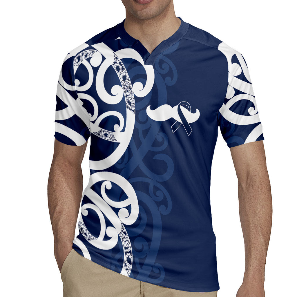 New Zealand Maori Mo Bros Rugby Jersey Blue Ribbon With Koru Kowhaiwhai