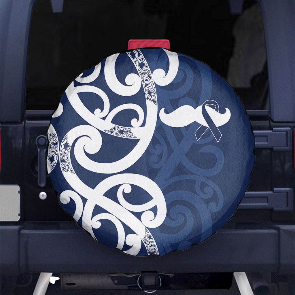 New Zealand Maori Mo Bros Spare Tire Cover Blue Ribbon With Koru Kowhaiwhai