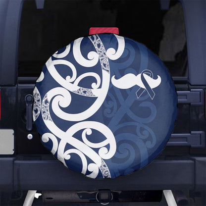 New Zealand Maori Mo Bros Spare Tire Cover Blue Ribbon With Koru Kowhaiwhai