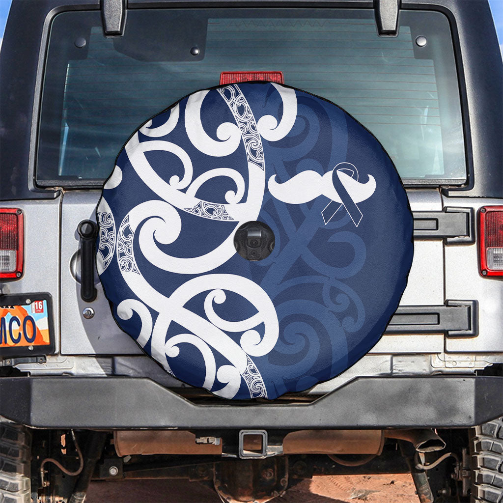 New Zealand Maori Mo Bros Spare Tire Cover Blue Ribbon With Koru Kowhaiwhai