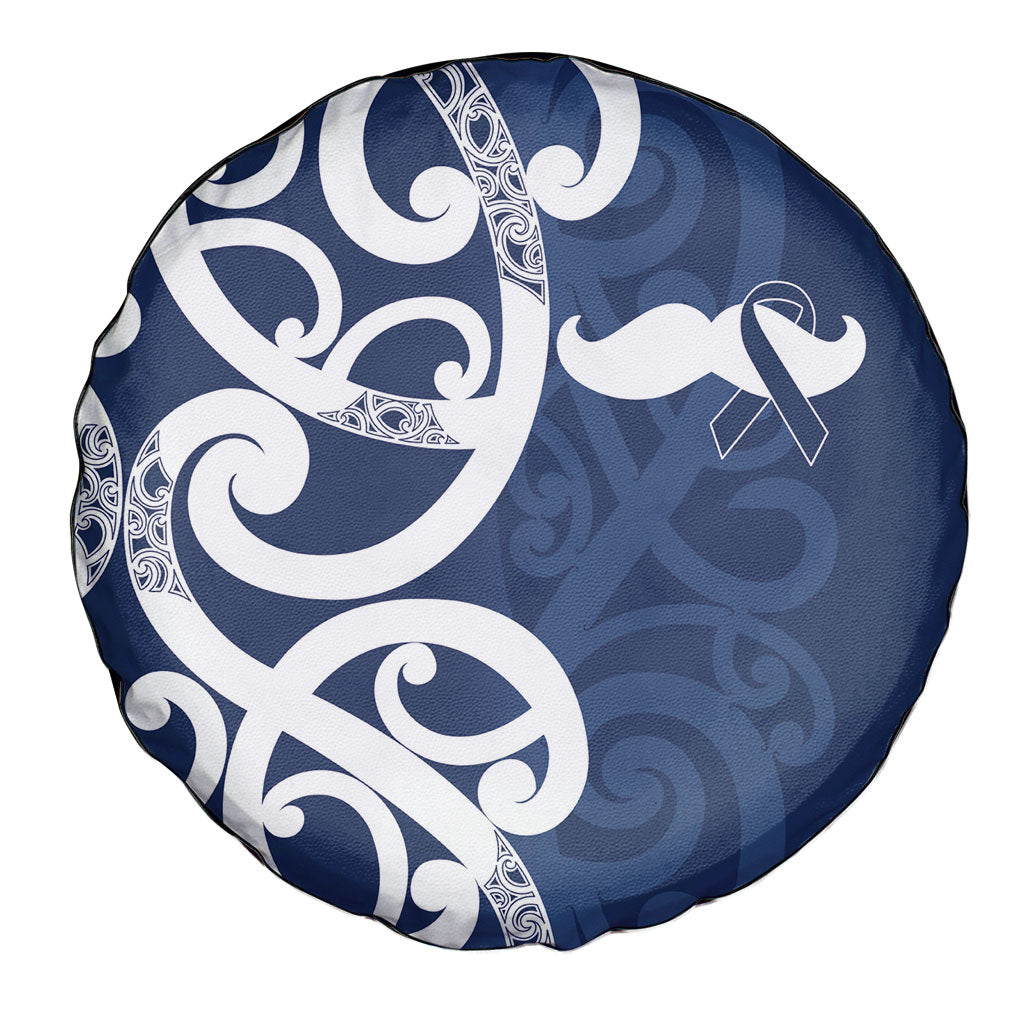 New Zealand Maori Mo Bros Spare Tire Cover Blue Ribbon With Koru Kowhaiwhai