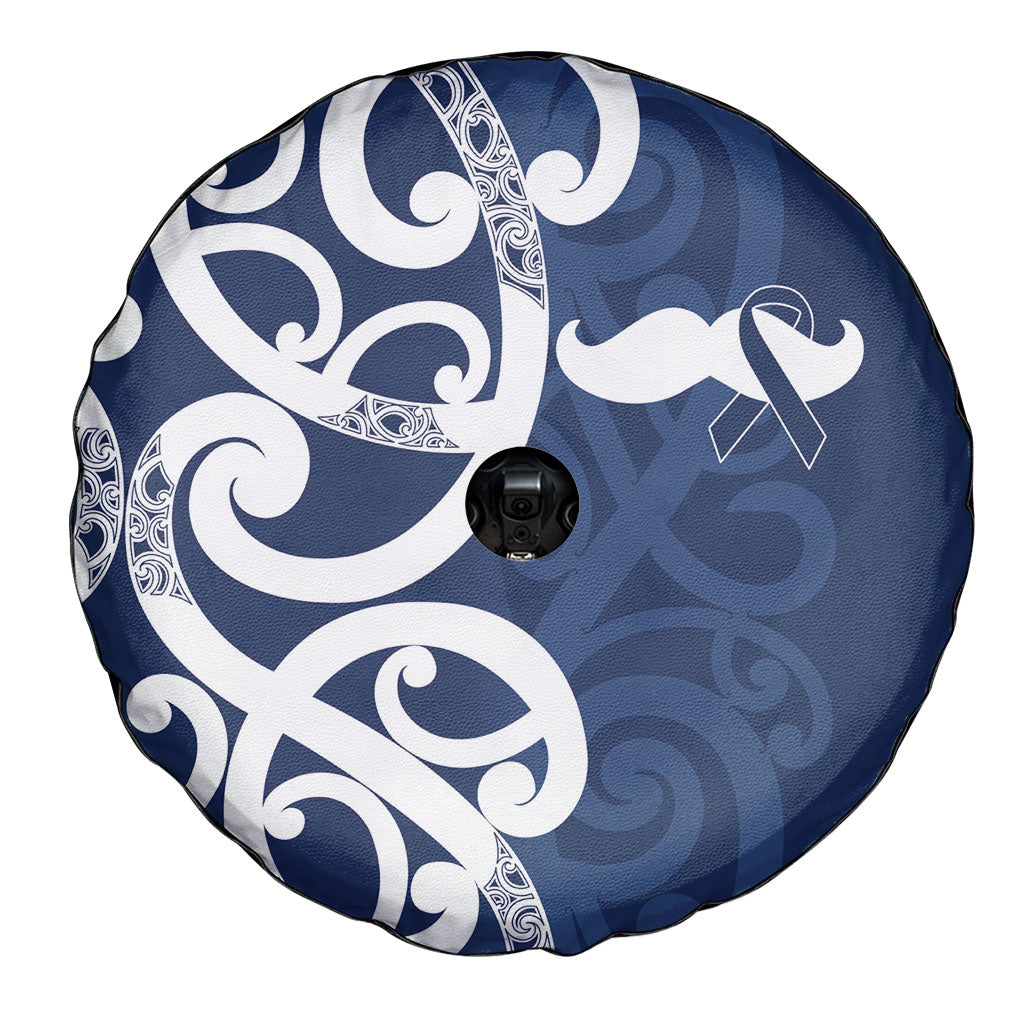 New Zealand Maori Mo Bros Spare Tire Cover Blue Ribbon With Koru Kowhaiwhai
