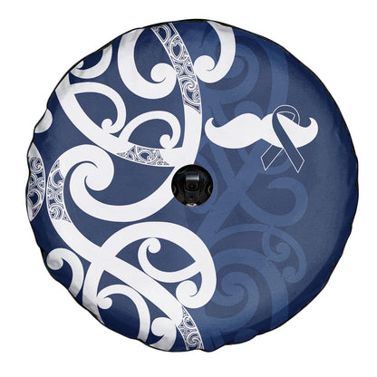 New Zealand Maori Mo Bros Spare Tire Cover Blue Ribbon With Koru Kowhaiwhai