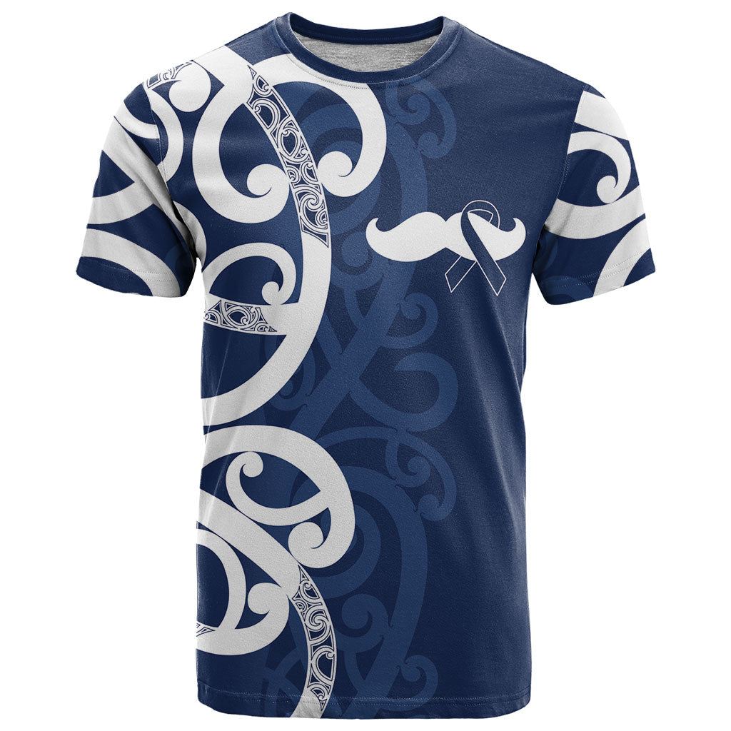 New Zealand Maori Mo Bros T Shirt Blue Ribbon With Koru Kowhaiwhai
