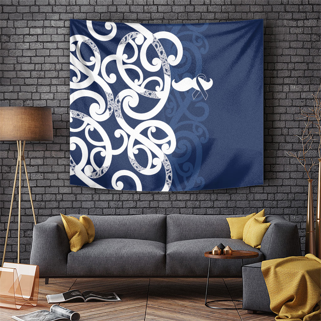 New Zealand Maori Mo Bros Tapestry Blue Ribbon With Koru Kowhaiwhai
