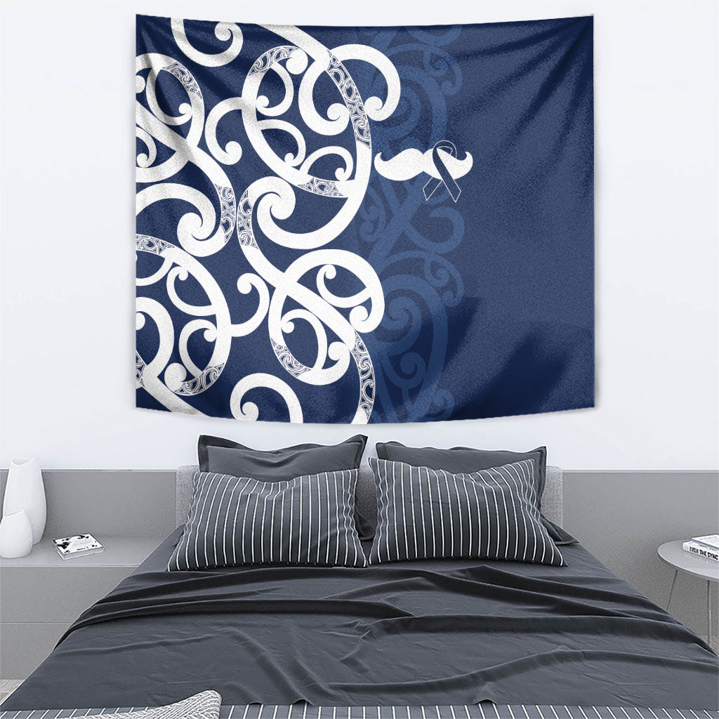 New Zealand Maori Mo Bros Tapestry Blue Ribbon With Koru Kowhaiwhai
