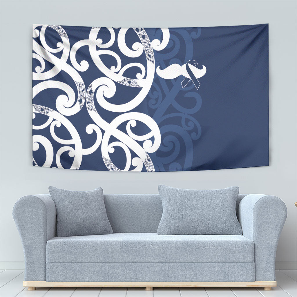 New Zealand Maori Mo Bros Tapestry Blue Ribbon With Koru Kowhaiwhai