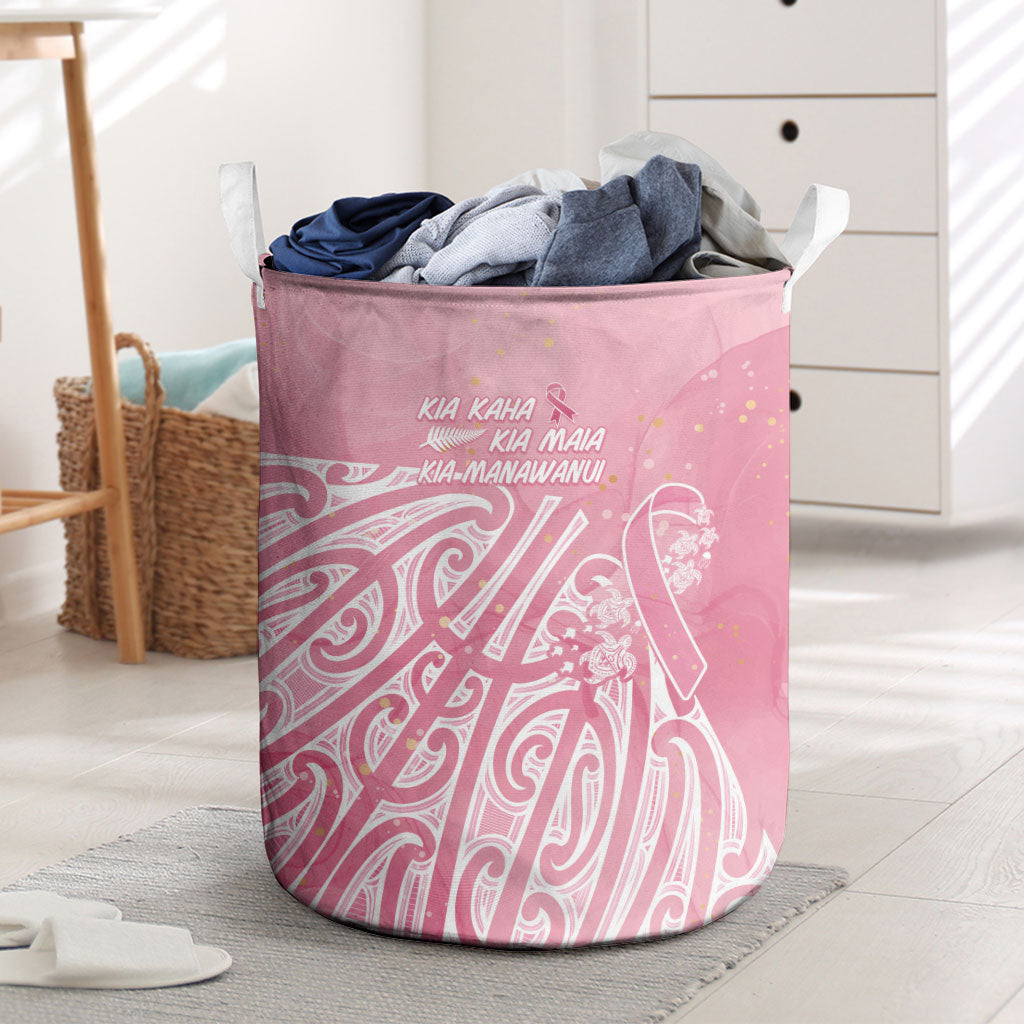 Breast Cancer Pink October Maori Laundry Basket Kia Kaha Kia Maia Kia Manawanui