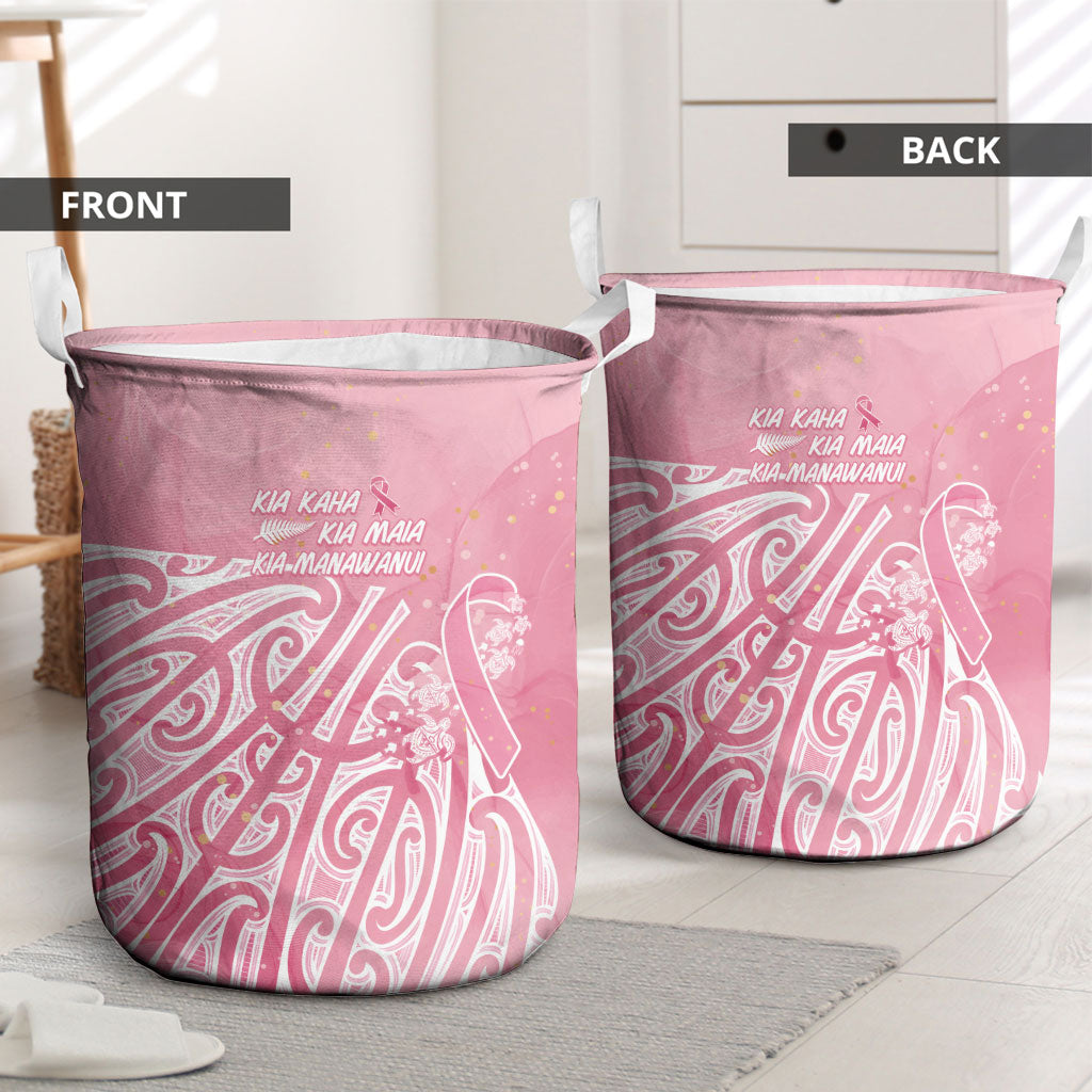 Breast Cancer Pink October Maori Laundry Basket Kia Kaha Kia Maia Kia Manawanui