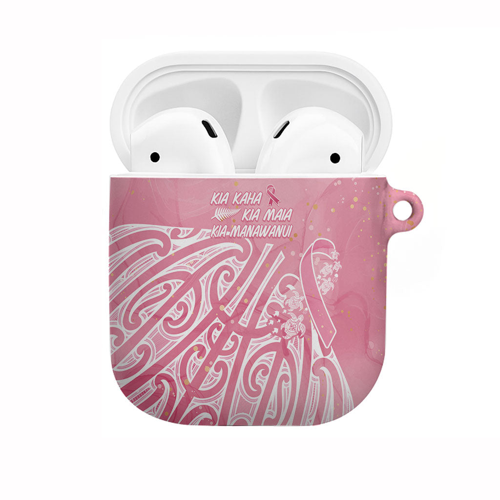 Breast Cancer Pink October Maori AirPods Case Kia Kaha Kia Maia Kia Manawanui