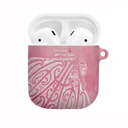 Breast Cancer Pink October Maori AirPods Case Kia Kaha Kia Maia Kia Manawanui