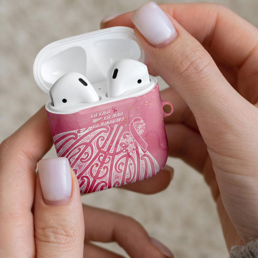 Breast Cancer Pink October Maori AirPods Case Kia Kaha Kia Maia Kia Manawanui