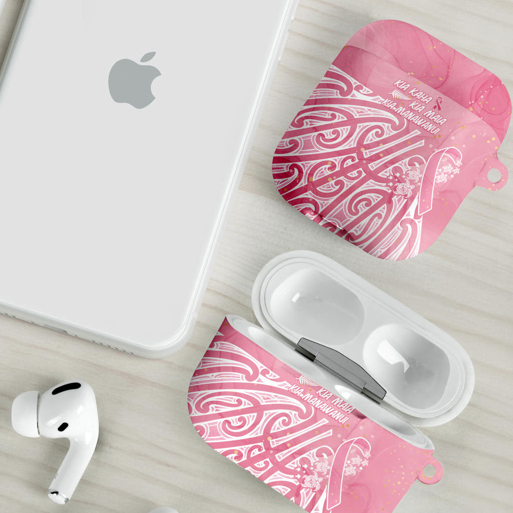 Breast Cancer Pink October Maori AirPods Case Kia Kaha Kia Maia Kia Manawanui