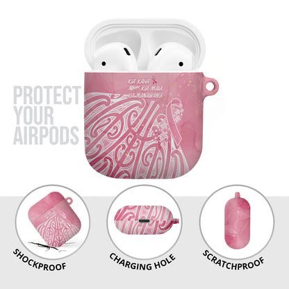Breast Cancer Pink October Maori AirPods Case Kia Kaha Kia Maia Kia Manawanui