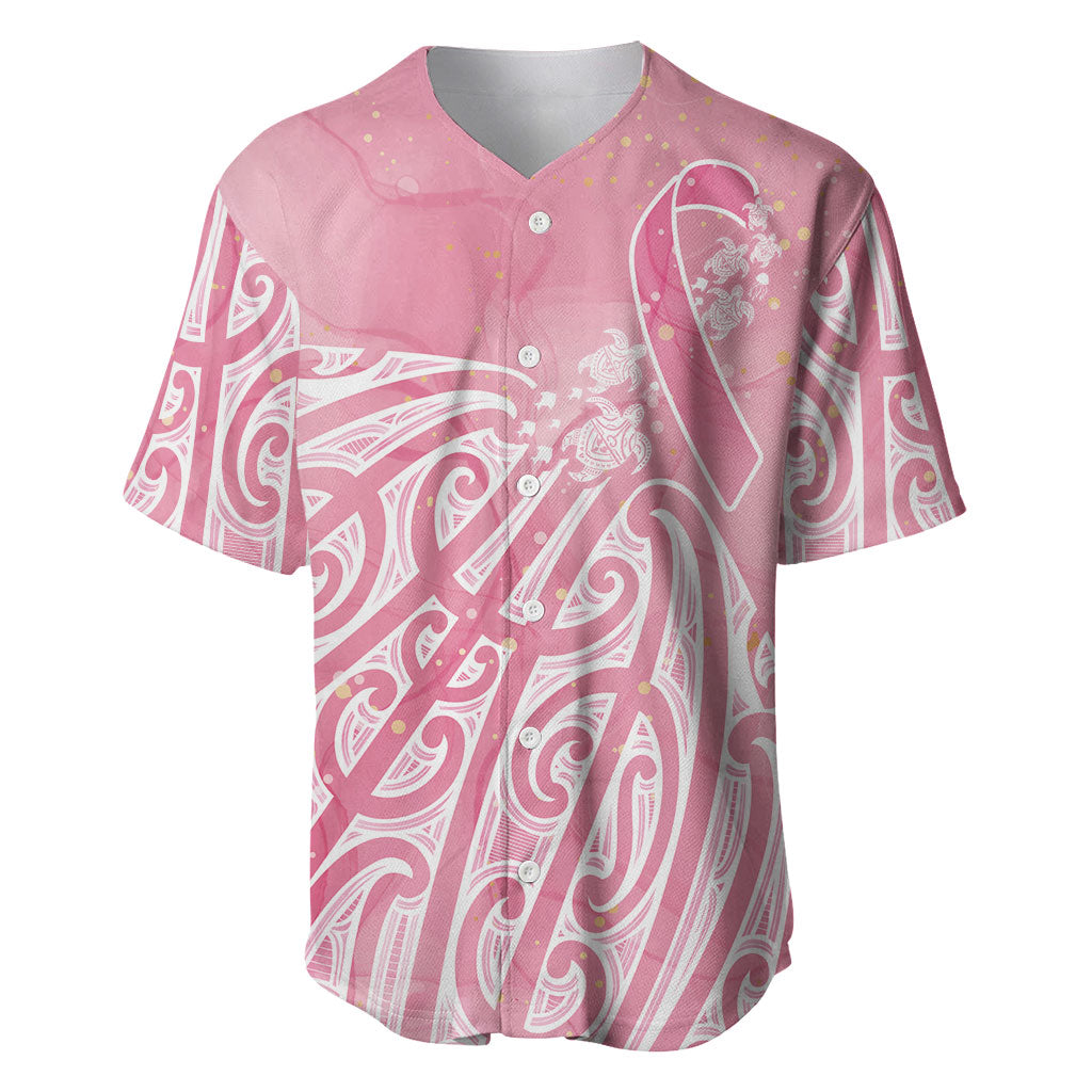 Breast Cancer Pink October Maori Baseball Jersey Kia Kaha Kia Maia Kia Manawanui