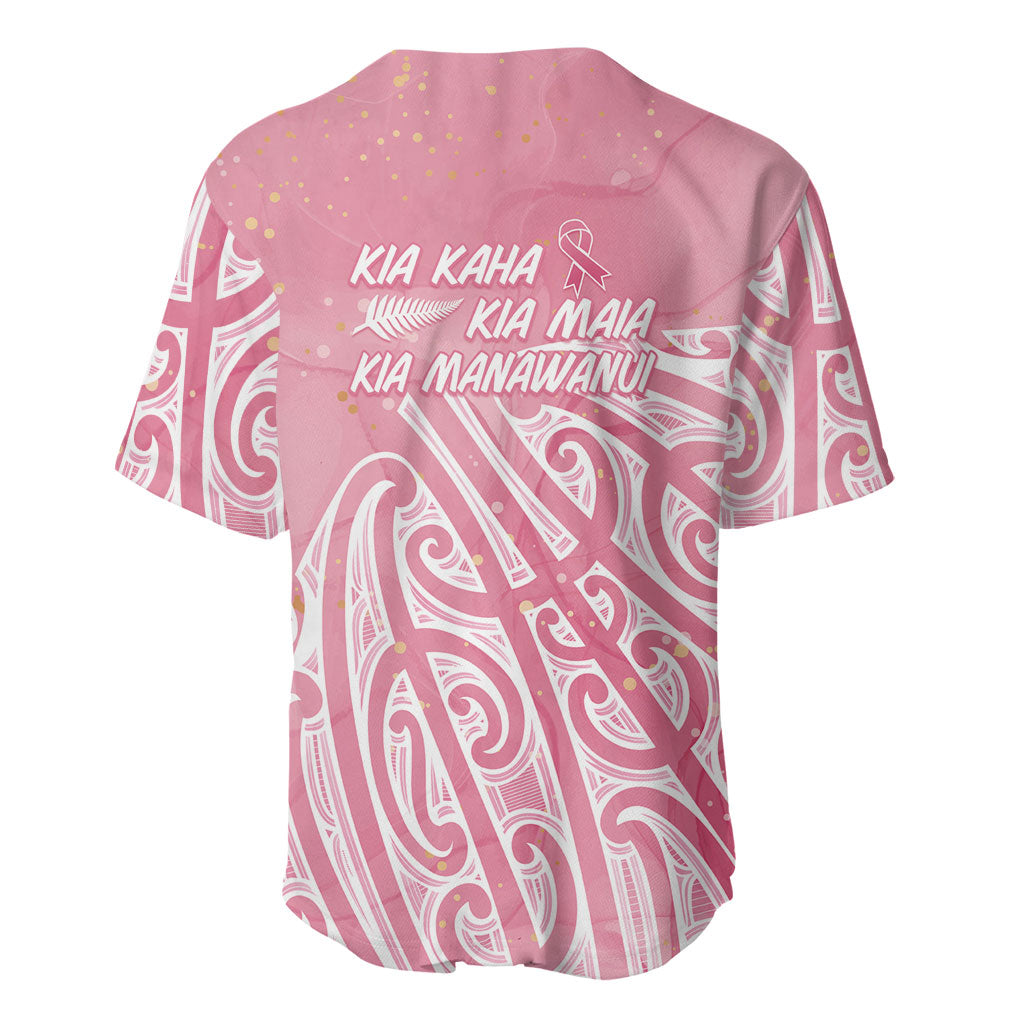 Breast Cancer Pink October Maori Baseball Jersey Kia Kaha Kia Maia Kia Manawanui