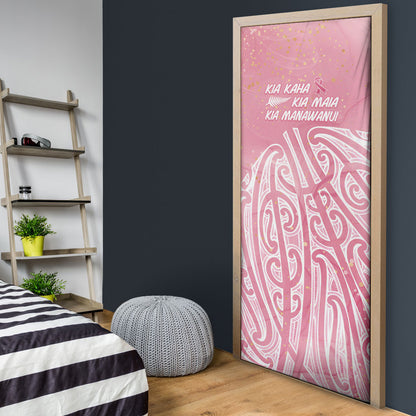 Breast Cancer Pink October Maori Door Cover Kia Kaha Kia Maia Kia Manawanui