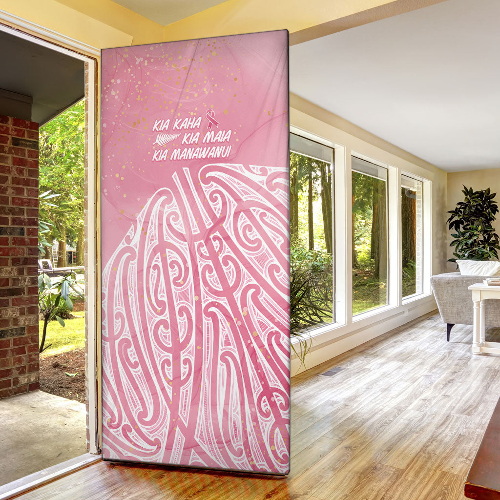 Breast Cancer Pink October Maori Door Cover Kia Kaha Kia Maia Kia Manawanui