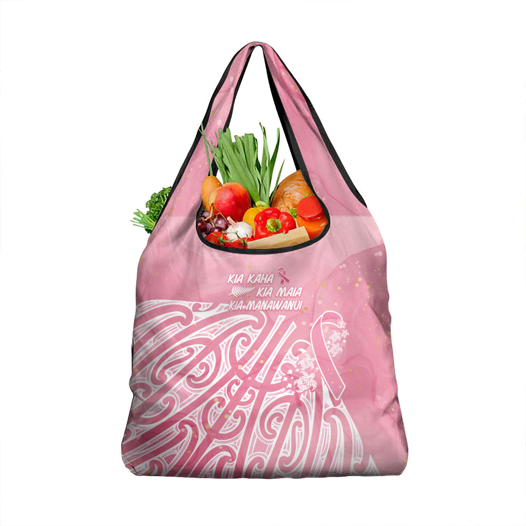 Breast Cancer Pink October Maori Grocery Bag Kia Kaha Kia Maia Kia Manawanui