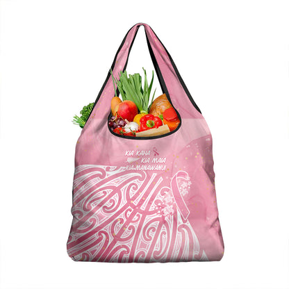 Breast Cancer Pink October Maori Grocery Bag Kia Kaha Kia Maia Kia Manawanui