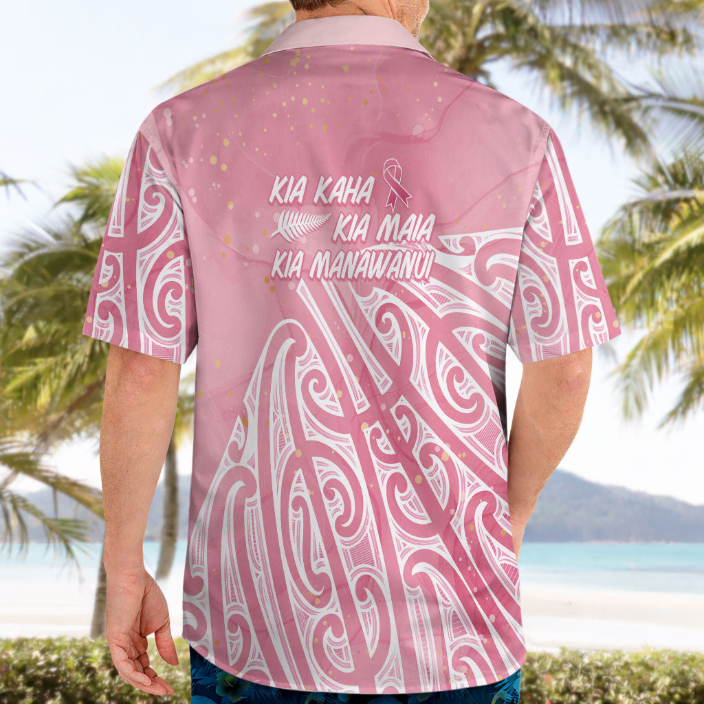 Breast Cancer Pink October Maori Hawaiian Shirt Kia Kaha Kia Maia Kia Manawanui