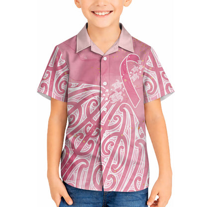 Breast Cancer Pink October Maori Hawaiian Shirt Kia Kaha Kia Maia Kia Manawanui