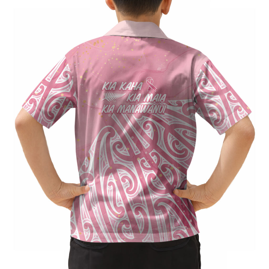Breast Cancer Pink October Maori Hawaiian Shirt Kia Kaha Kia Maia Kia Manawanui