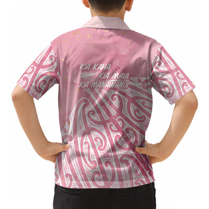 Breast Cancer Pink October Maori Hawaiian Shirt Kia Kaha Kia Maia Kia Manawanui