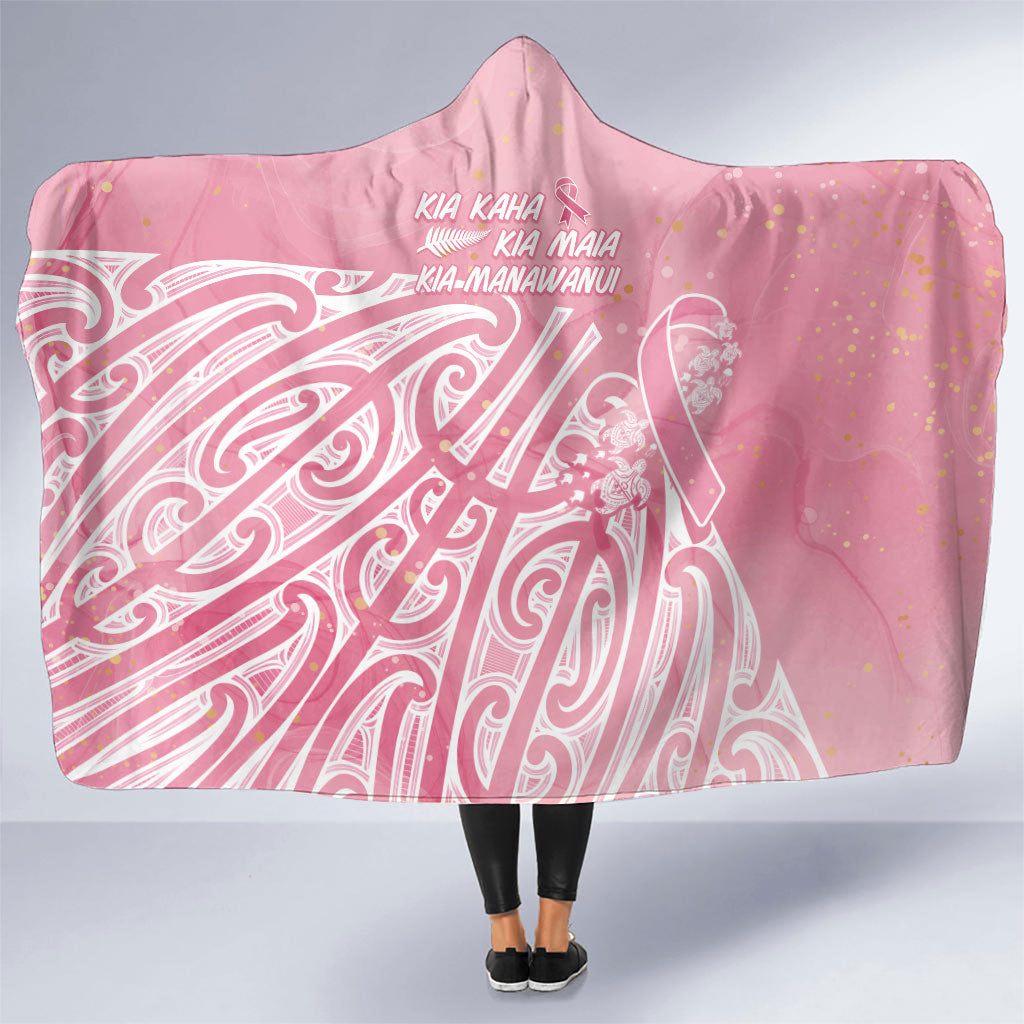 Breast Cancer Pink October Maori Hooded Blanket Kia Kaha Kia Maia Kia Manawanui