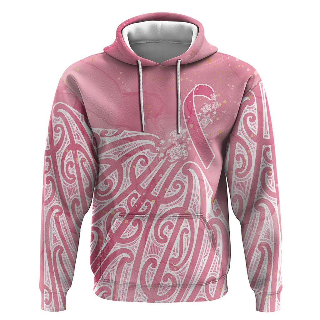 Breast Cancer Pink October Maori Hoodie Kia Kaha Kia Maia Kia Manawanui