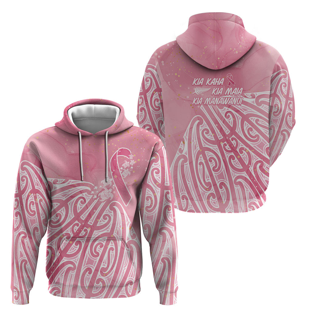 Breast Cancer Pink October Maori Hoodie Kia Kaha Kia Maia Kia Manawanui