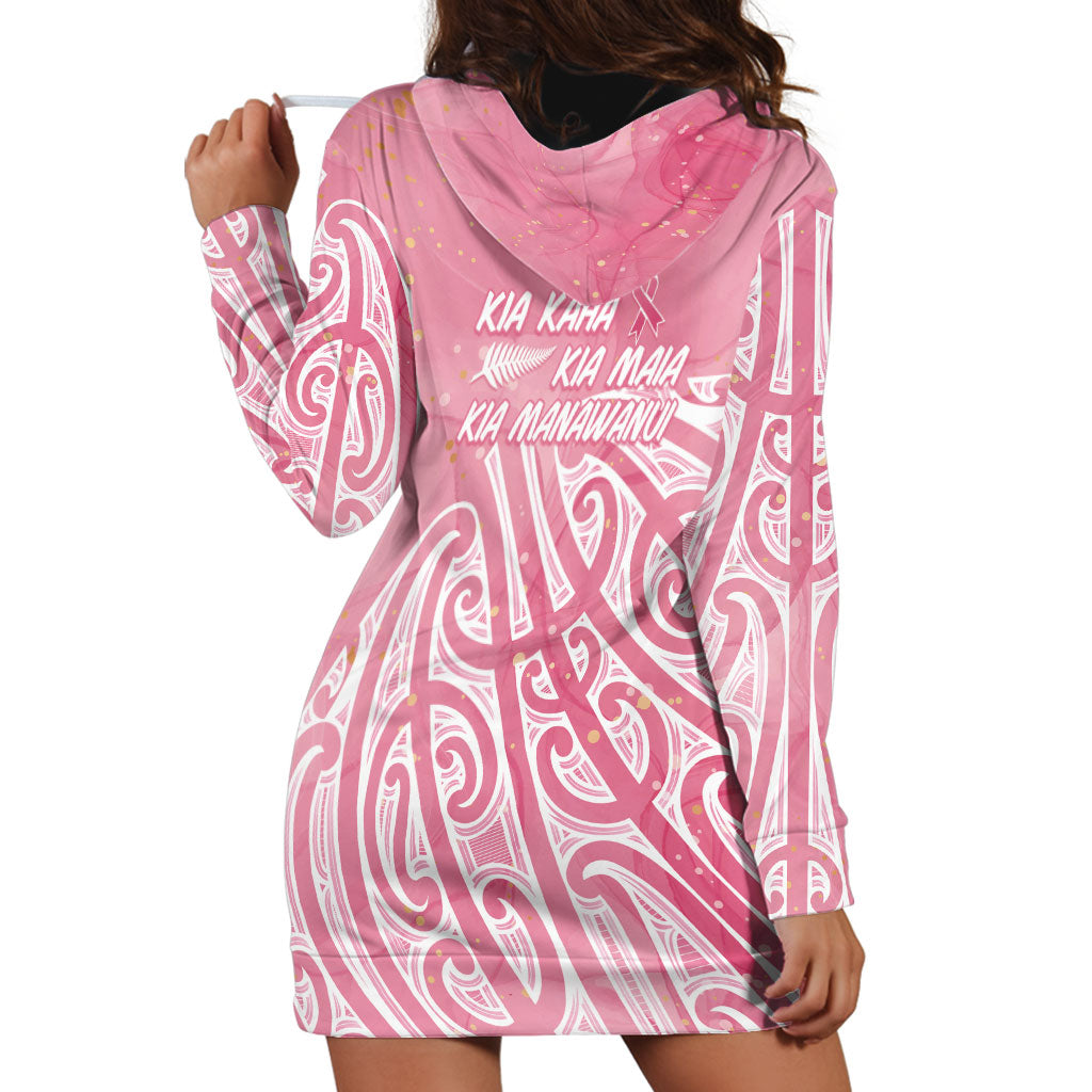 Breast Cancer Pink October Maori Hoodie Dress Kia Kaha Kia Maia Kia Manawanui