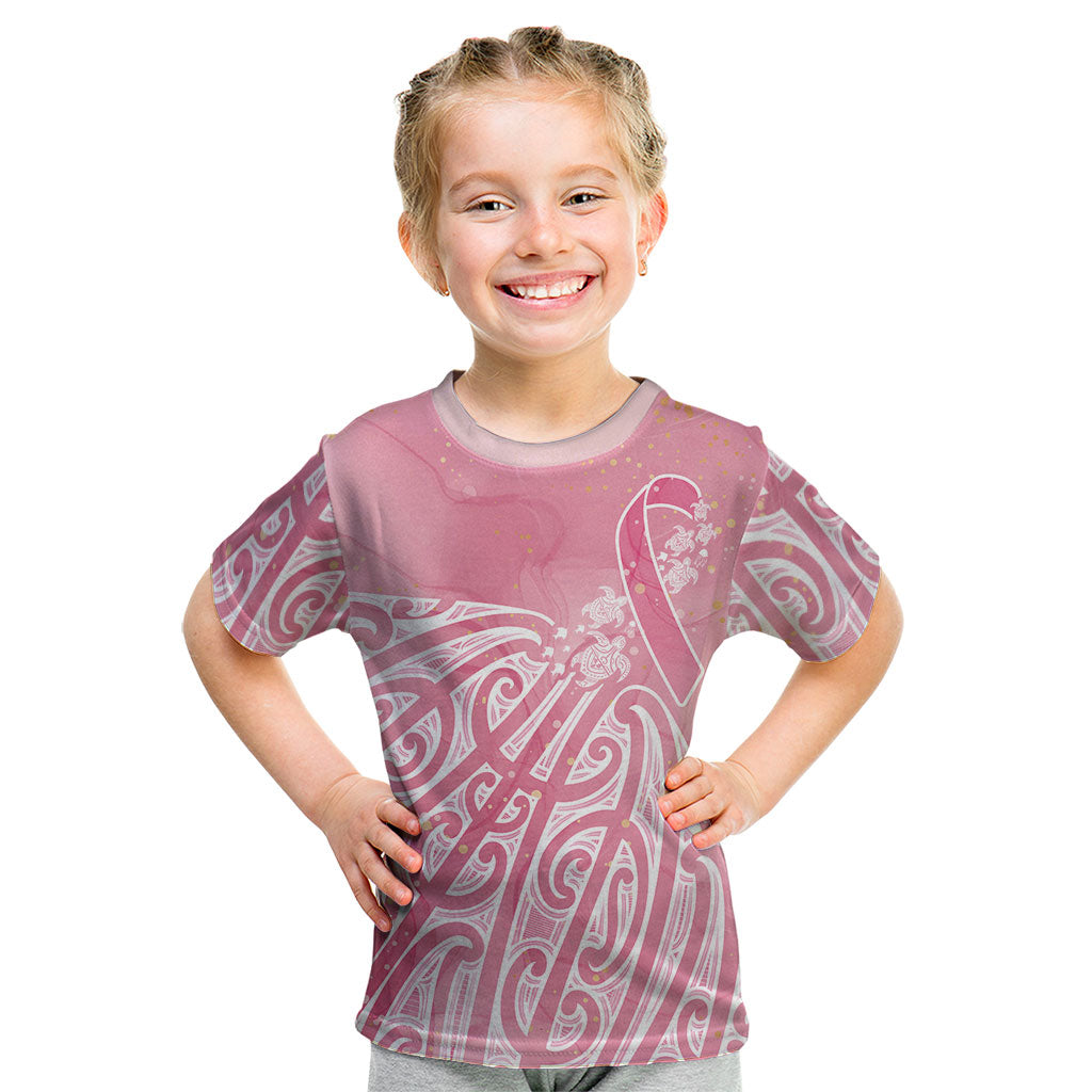 Breast Cancer Pink October Maori Kid T Shirt Kia Kaha Kia Maia Kia Manawanui