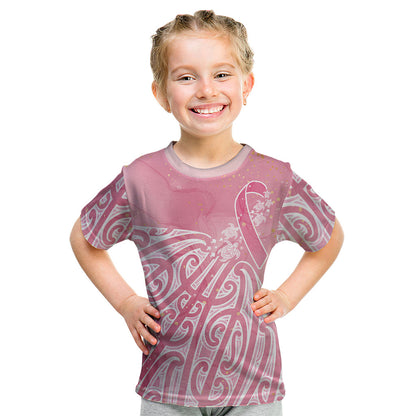 Breast Cancer Pink October Maori Kid T Shirt Kia Kaha Kia Maia Kia Manawanui