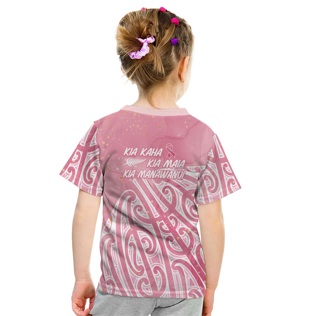 Breast Cancer Pink October Maori Kid T Shirt Kia Kaha Kia Maia Kia Manawanui