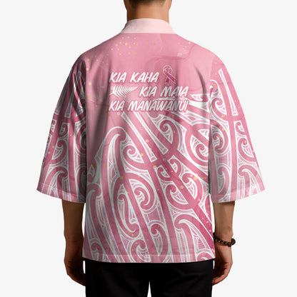 Breast Cancer Pink October Maori Kimono Kia Kaha Kia Maia Kia Manawanui