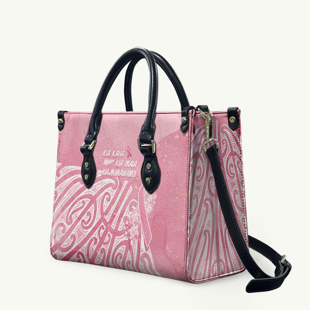 Breast Cancer Pink October Maori Leather Bag Kia Kaha Kia Maia Kia Manawanui