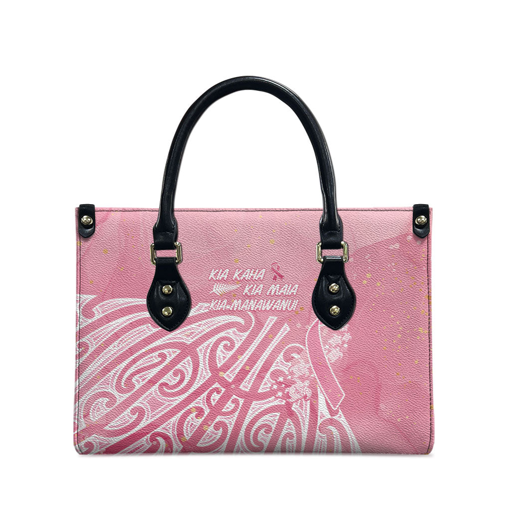 Breast Cancer Pink October Maori Leather Bag Kia Kaha Kia Maia Kia Manawanui
