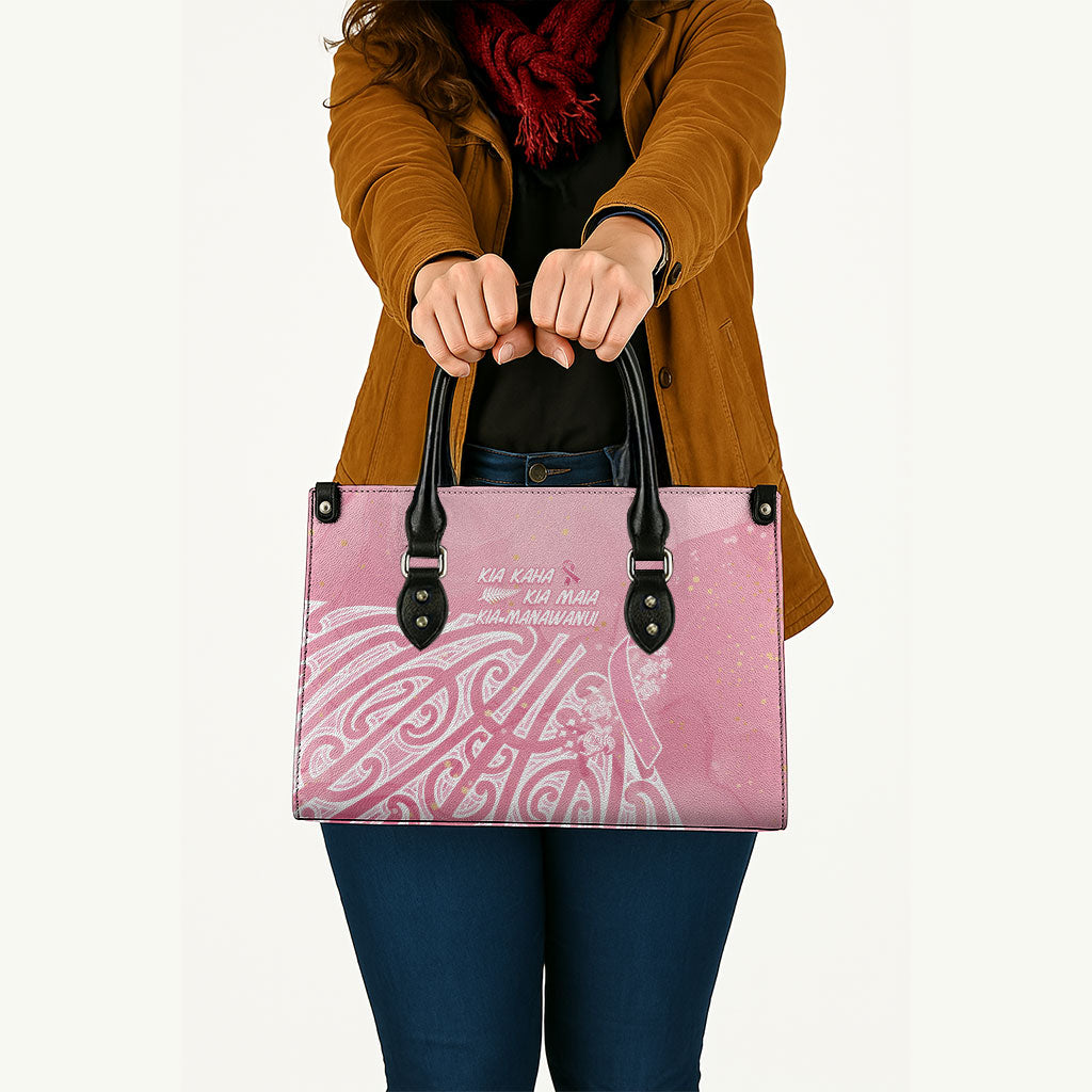 Breast Cancer Pink October Maori Leather Bag Kia Kaha Kia Maia Kia Manawanui