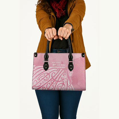 Breast Cancer Pink October Maori Leather Bag Kia Kaha Kia Maia Kia Manawanui