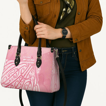 Breast Cancer Pink October Maori Leather Bag Kia Kaha Kia Maia Kia Manawanui