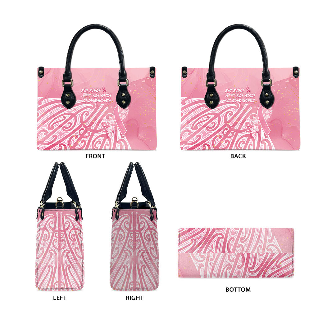 Breast Cancer Pink October Maori Leather Bag Kia Kaha Kia Maia Kia Manawanui
