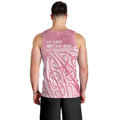Breast Cancer Pink October Maori Men Tank Top Kia Kaha Kia Maia Kia Manawanui