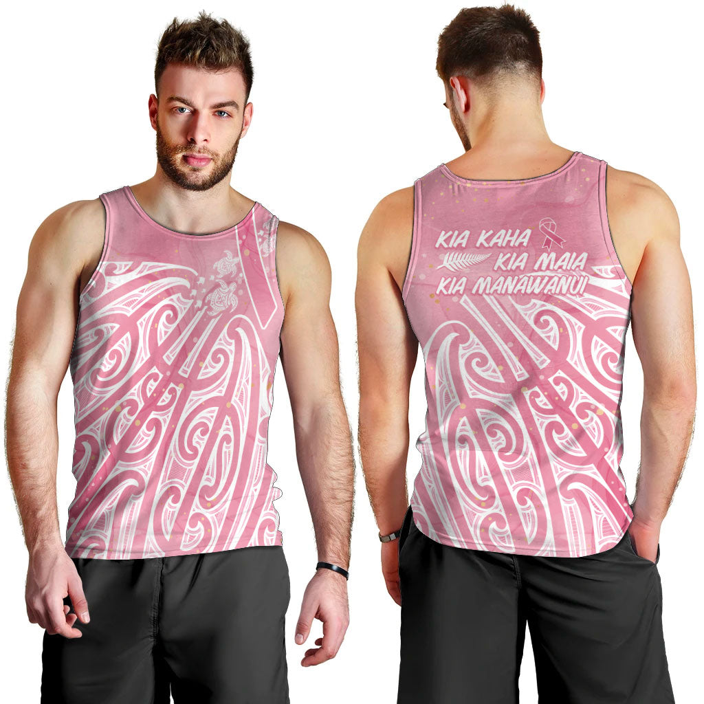Breast Cancer Pink October Maori Men Tank Top Kia Kaha Kia Maia Kia Manawanui