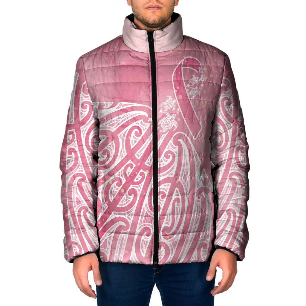 Breast Cancer Pink October Maori Padded Jacket Kia Kaha Kia Maia Kia Manawanui
