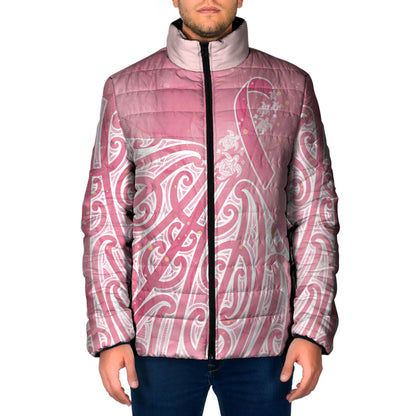 Breast Cancer Pink October Maori Padded Jacket Kia Kaha Kia Maia Kia Manawanui