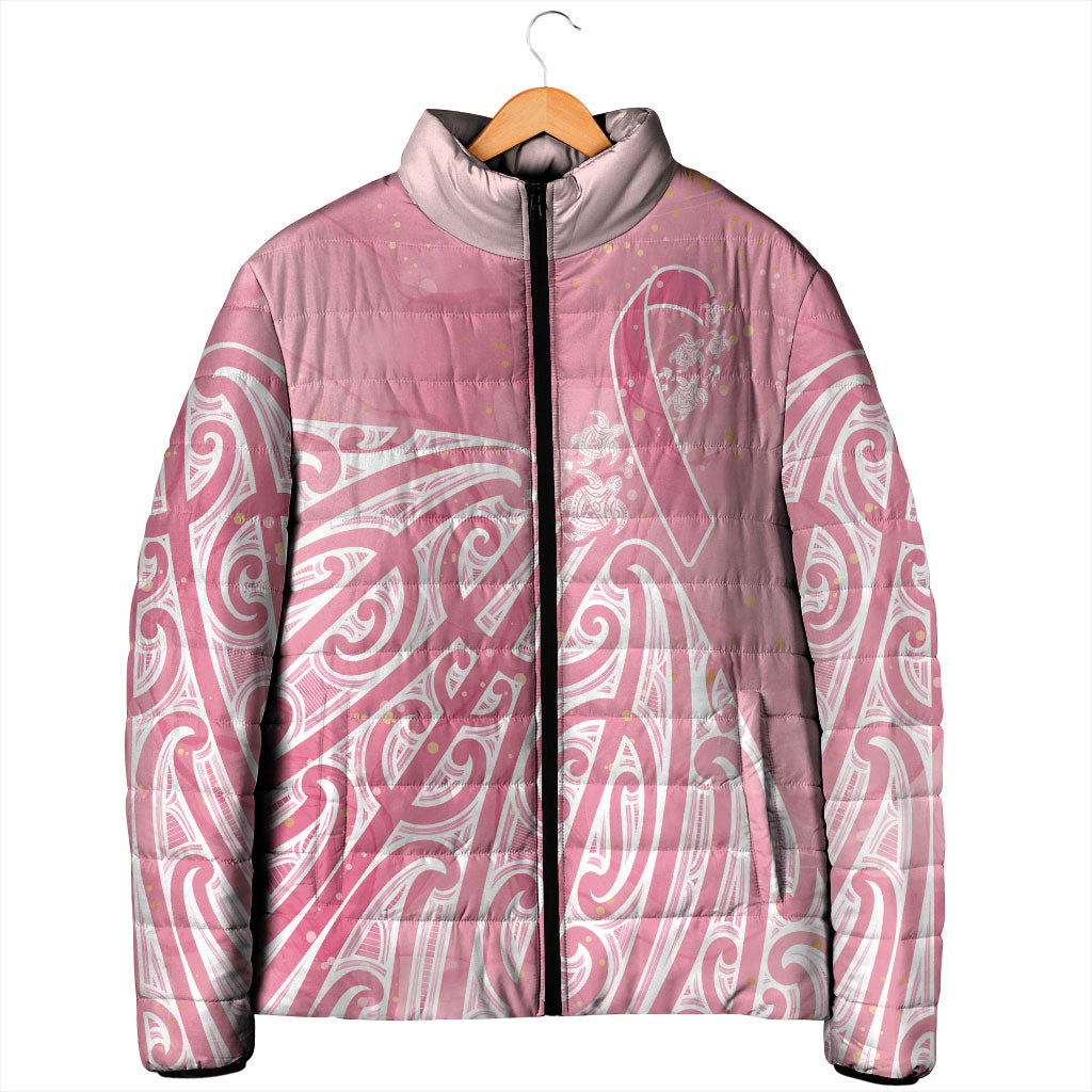 Breast Cancer Pink October Maori Padded Jacket Kia Kaha Kia Maia Kia Manawanui